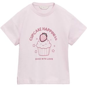 MANGO KIDS Shirt 'FOOD'  lichtgroen / sering / rosa / donkerroze