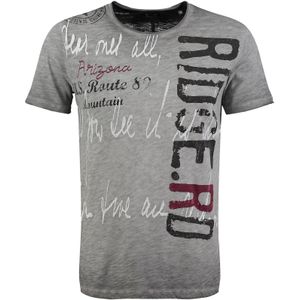 Key Largo Shirt 'Ridge'  grijs / wijnrood / zwart / wit