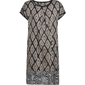 DEHA Jurk  bruin / zwart / wit