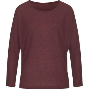 Vivance - Shirt - Aubergine - Lange Mouwen - Van Pluizig Breiwerk Gemaakt Van Kreukvrij Materiaal