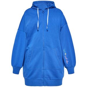 ebeeza Sweatvest  turquoise / royal blue/koningsblauw / lichtgeel / rosa