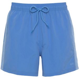 Look - Unikleur - Zwembroek - Blauw - Elastisch Band - Logo-opschrift