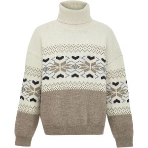 Jalene Trui  saffier / taupe / greige / zwart