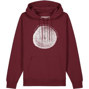 Watapparel Sweatshirt ' Baumscheibe '  bourgogne / wit