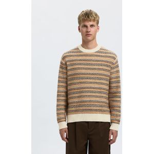 SELECTED Trui  crème / camel / donkerbeige