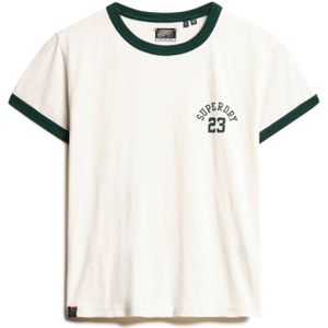 Superdry - Athletic Ringer Fitted - T-shirt - Tidal Blue Slub - Korte Mouwen