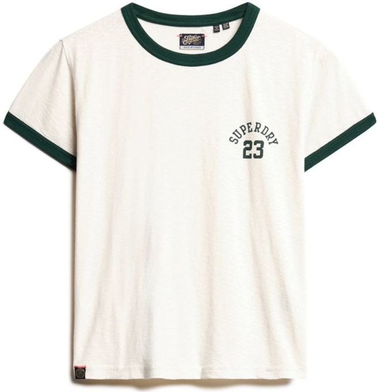 Superdry - Athletic Ringer Fitted - T-shirt - Tidal Blue Slub - Korte Mouwen