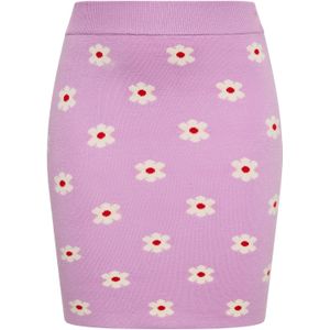 swirly Rok  orchidee / kersrood / wit