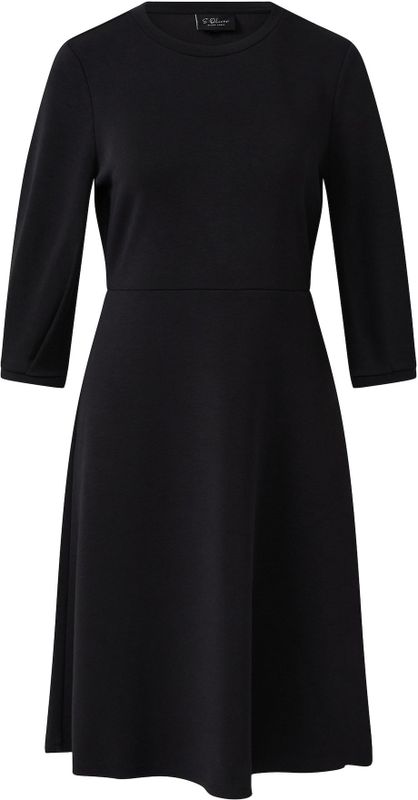 Jurk - Uitlopende Scuba-jurk - 3/4-mouwen