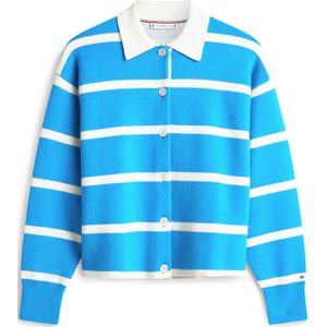 TOMMY HILFIGER Gebreid vest  hemelsblauw / wit