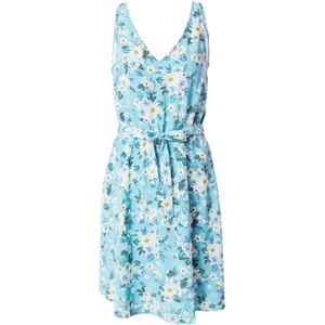 VILA Jurk 'VIKRISTINA LAIA'  hemelsblauw / goudgeel / donkergroen / wit