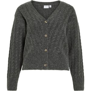 VILA Gebreid vest 'VIRelli'  donkergrijs