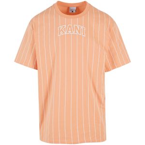 Karl Kani Shirt  abrikoos / wit