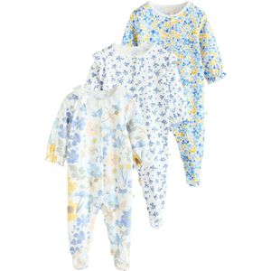 Next Rompertje/body  blauw / curry / rosa / wit