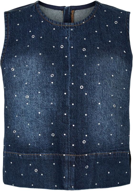 PIECES Top 'PCMERLE'  blauw / wit