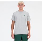 New Balance - Essentials - T-shirt - Lichtgrijs - Groen - Zwart