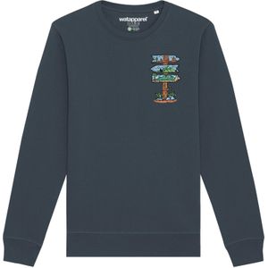 Watapparel Sweatshirt ' Adventure is everywhere '  antraciet / gemengde kleuren