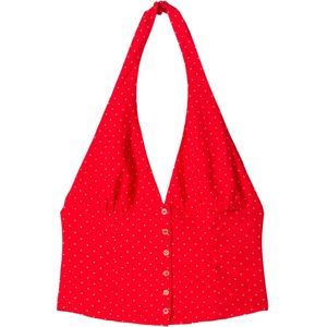 Bershka Top  rood / wit