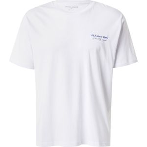 JACK & JONES - JJNINETY - Shirt - Blauw/Wit - Ronde Hals - Kwartmouw