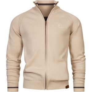 INDICODE JEANS Gebreid vest 'Arutemia'  beige / wit