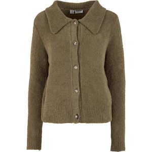 Noisy may Gebreid vest 'NMTedda'  olijfgroen