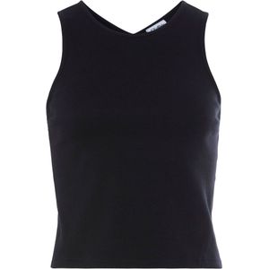 Sportief Dames Tanktop - Zwart - Elastisch Katoen - Met Cut-outs