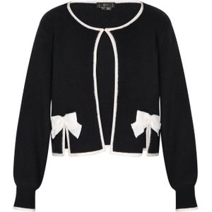 faina Gebreid vest  zwart / wit