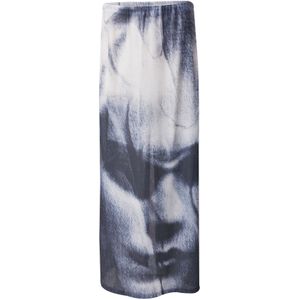 WEEKDAY Rok 'Sting'  lichtgrijs / zwart / offwhite