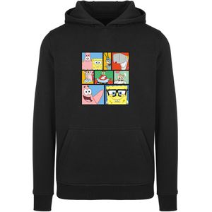 F4NT4STIC Sweatshirt 'Spongebob Squarepants Collage'  lichtblauw / geel / oranjerood / zwart