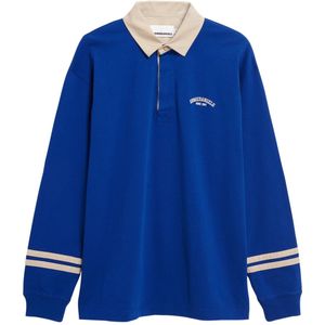 ARMEDANGELS Shirt 'AADRU'  lichtbeige / royal blue/koningsblauw