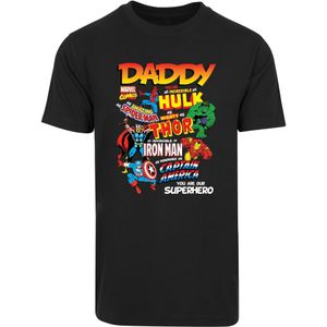 F4NT4STIC Shirt 'Marvel Comics Our Dad Superhero'  geel / oranje / zwart / wit