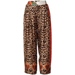 miss goodlife Bandplooibroek  beige / bruin / oranje / wit