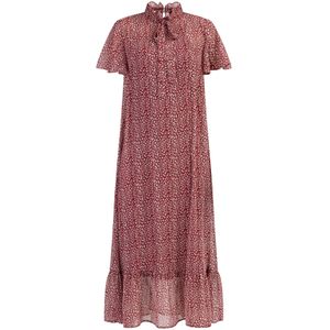 faina Jurk  donkerrood / wit