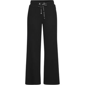 Harembroek - Zwart - Geribde Tricot-Look - Ritszakken - Bindstrik Sluiting