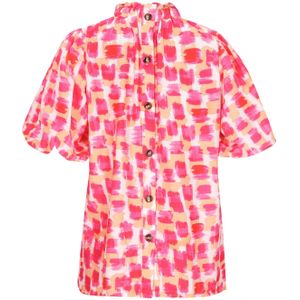 NALLY Blouse  lichtgeel / donkerroze / wit