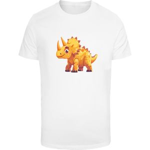 F4NT4STIC Shirt 'Süßer Triceratops Dinosaurier'  donkergeel / wit