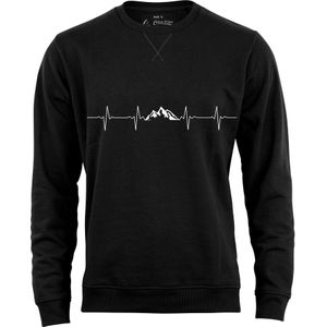 Cotton Prime Sweatshirt 'Pulsschlag Berge'  zwart / wit