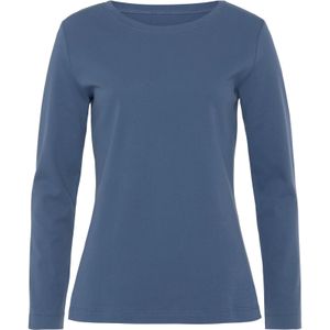 Vivance - Shirt - Blauw/wit - Lange Mouwen - Set van 2 - Van Puur Katoen - Licht Verwarmende Interlock Kwaliteit