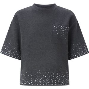 Rich & Royal - Shirt - Donkergrijs - Jersey - Ronde Hals - Halve Mouw