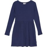 MINYMO - Jurk - Navy - Katoen - Knielengte - Lange Mouw