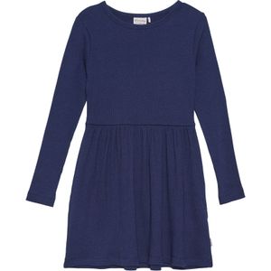 MINYMO - Jurk - Navy - Katoen - Knielengte - Lange Mouw