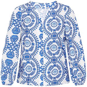usha FESTIVAL Blouse 'Fashion Look'  blauw / marine / wit