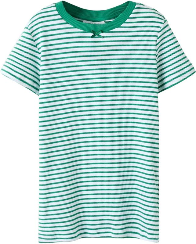 T-shirt - Slim Fit - Ribgebreid - Korte Mouwen