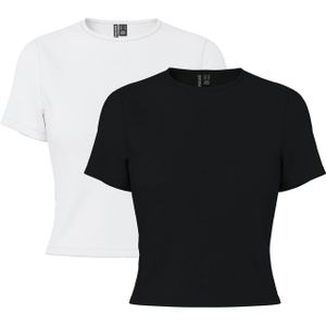 PIECES Shirt 'PCAmelia'  zwart / wit