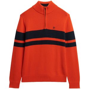 Superdry - Stripe Half Zip Knit - Trui - Slim Fit - Gestreept Design