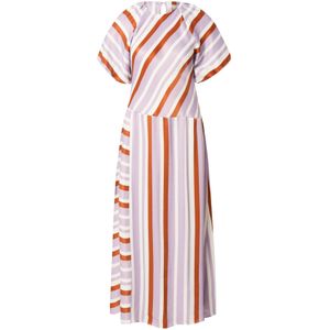 Warehouse Jurk  lavendel / donkeroranje / offwhite