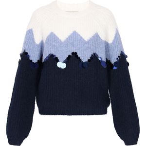 IZIA Trui  lichtblauw / donkerblauw / wolwit