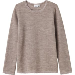 Merino Wol Top - Lange Mouwen - Ronde Hals - Slim Fit - Kantdetail