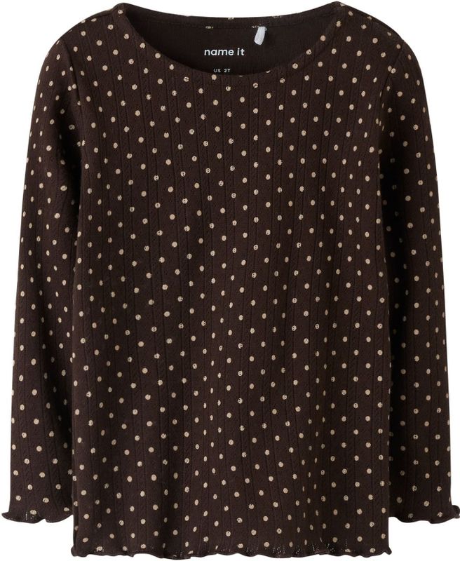 NAME IT Shirt  lichtbeige / chocoladebruin