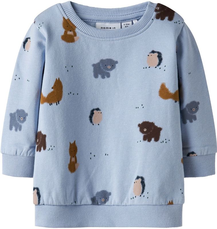 NAME IT Sweatshirt 'NBMSOUL'  beige / lichtblauw / bruin / zwart